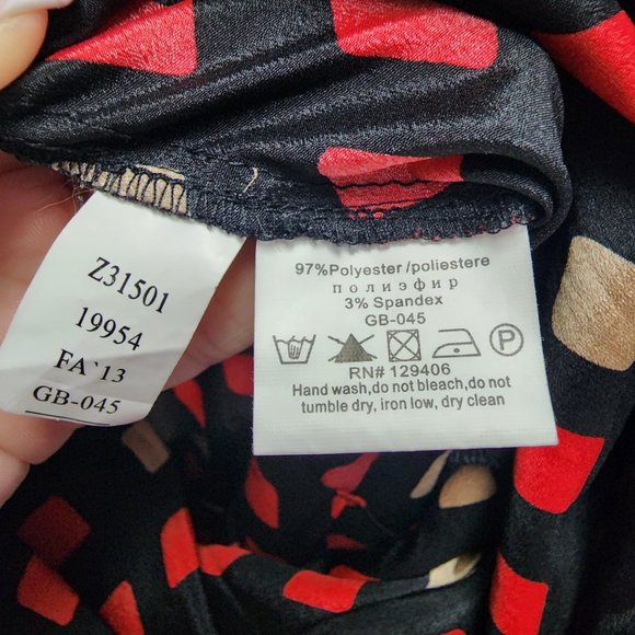 Venus Red & Black Wide Leg Jumpsuit Size M - Picture 15 of 16